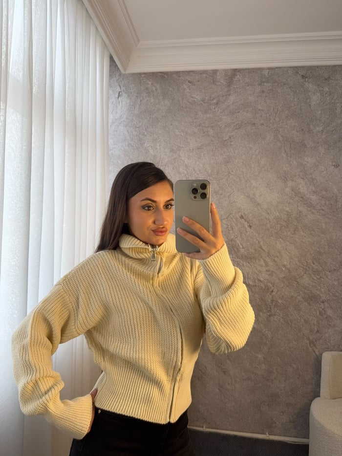 BOĞAZLI TRİKO FERMUARLI HIRKA - LF135