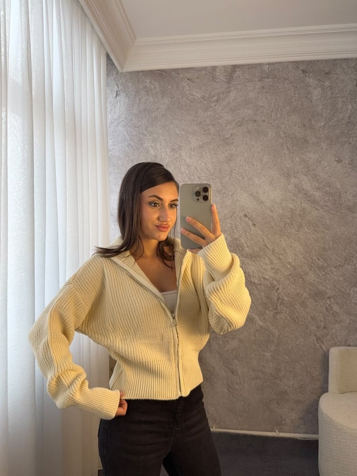 BOĞAZLI TRİKO FERMUARLI HIRKA - LF135