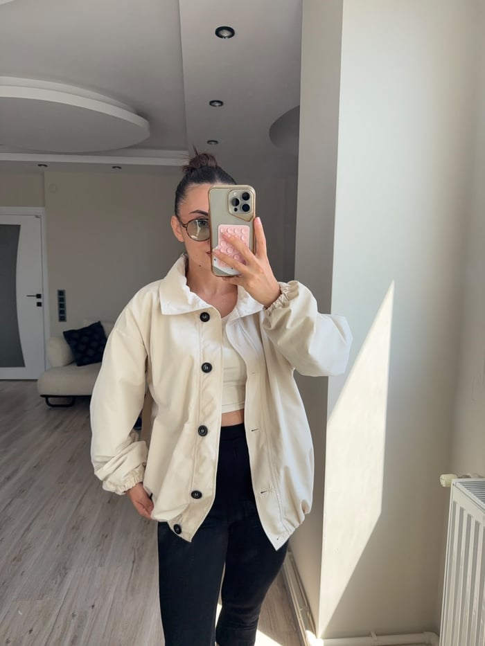 DİK YAKA ASTARLI BOMBER CEKET - LF102