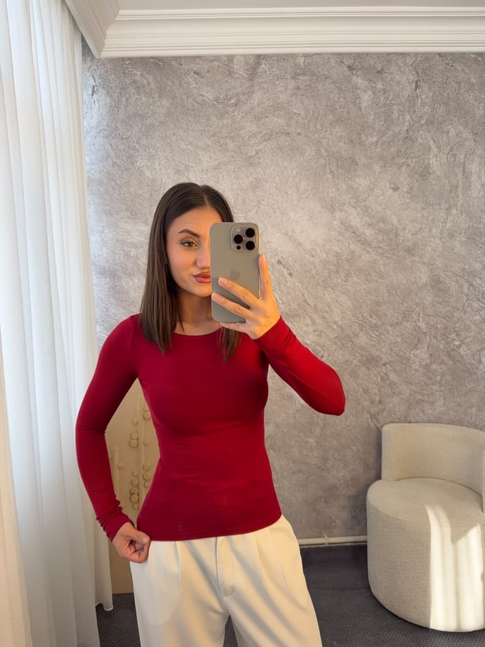 KAYIK YAKA UZUN KOLLU BODY - LF128