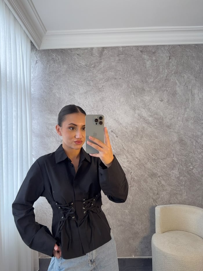 KUŞ GÖZÜ BAĞLAMALI GÖMLEK - LF125