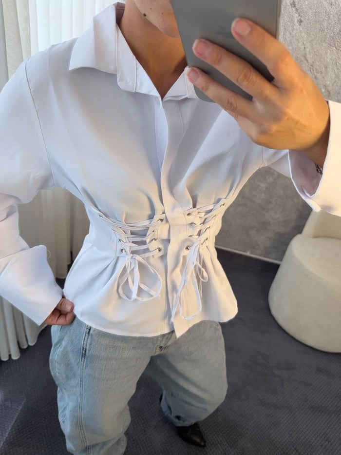 KUŞ GÖZÜ BAĞLAMALI GÖMLEK - LF125