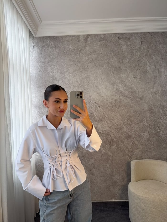 KUŞ GÖZÜ BAĞLAMALI GÖMLEK - LF125