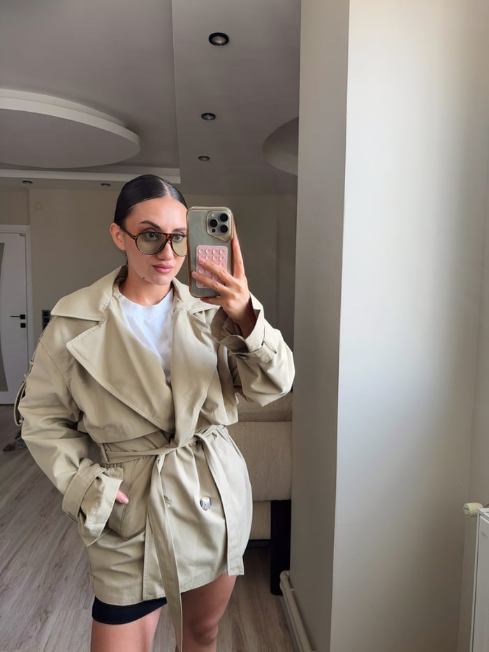 KUŞAK DETAYLI TRENÇKOT - LF111