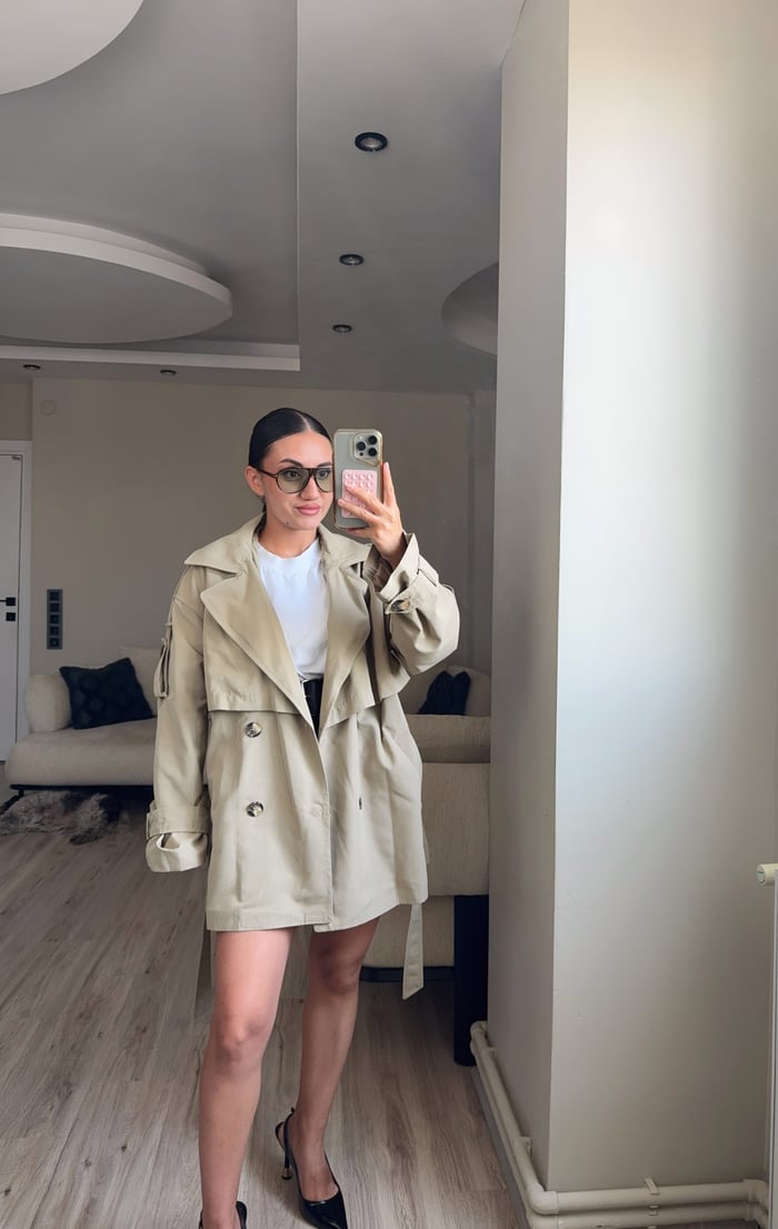 KUŞAK DETAYLI TRENÇKOT - LF111
