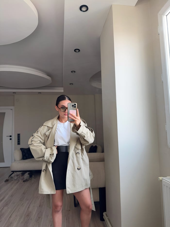 KUŞAK DETAYLI TRENÇKOT - LF111