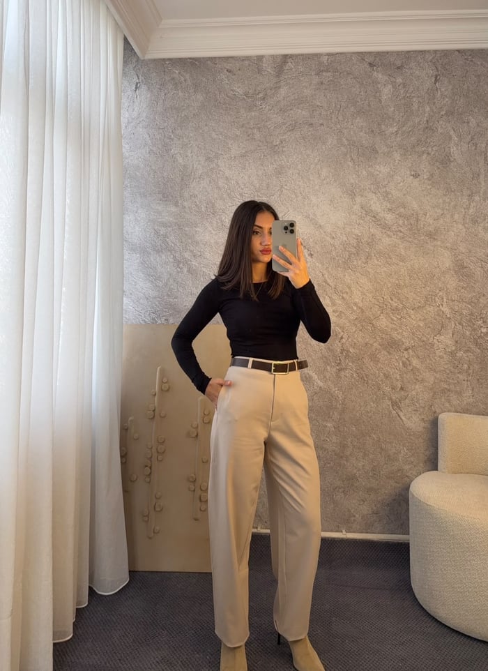 PREMIUM DOKU ÜSTTEN DİKİŞLİ HAVUÇ PANTOLON - LF131
