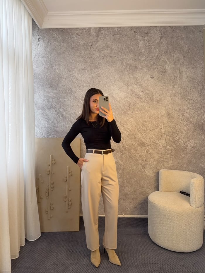PREMIUM DOKU ÜSTTEN DİKİŞLİ HAVUÇ PANTOLON - LF131