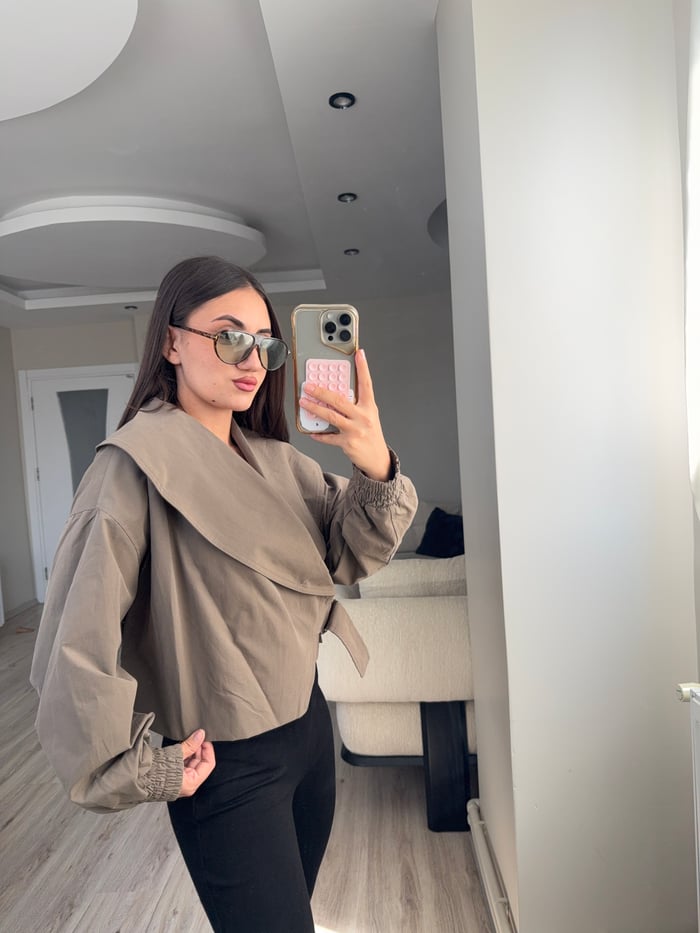 ŞAL YAKA TRENÇKOT - LF109