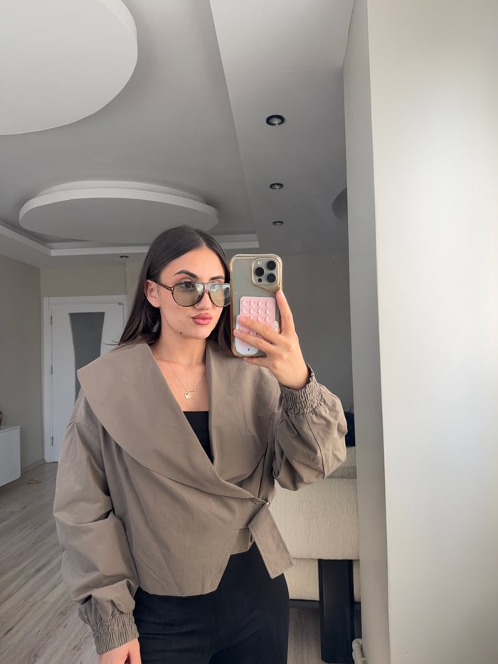 ŞAL YAKA TRENÇKOT - LF109