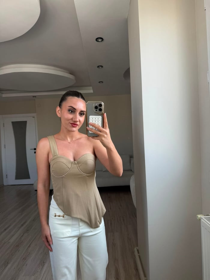 TEK KOLLU ASİMETRİK KORSE - LF066