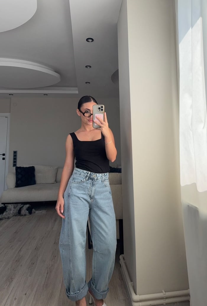 YÜKSEK BEL BALON JEAN - LF107