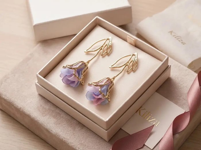 Çelik Fairy Bloom Küpe 