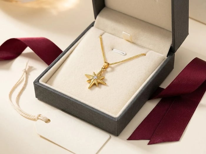 Çelik Gold Kutup Yıldızı Kolye