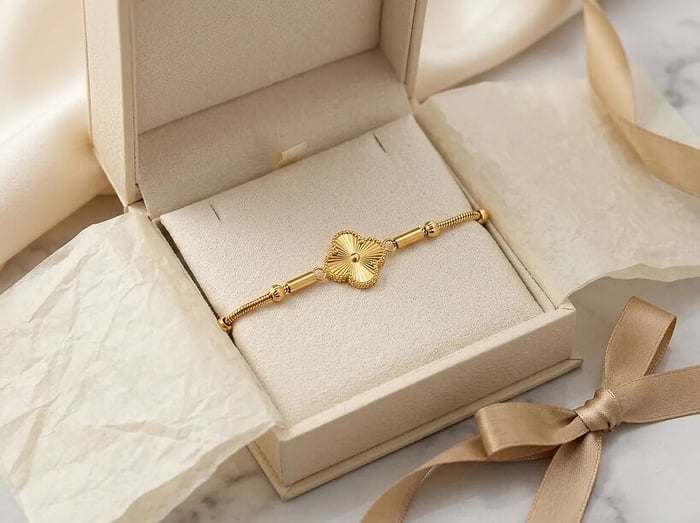 Çelik Gold Yonca Bileklik