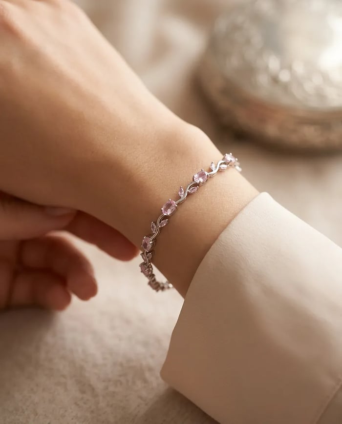 Çelik Pink Sarmaşık Bileklik