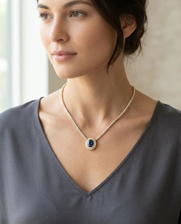 Zirkon Blue Kolye
