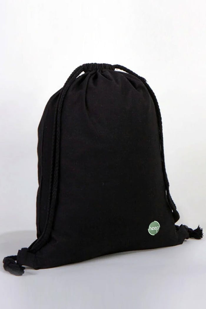 Heep Siyah 35x40 cm Unisex Ham Bez Büzgülü Sırt Ayakkabı Çantası