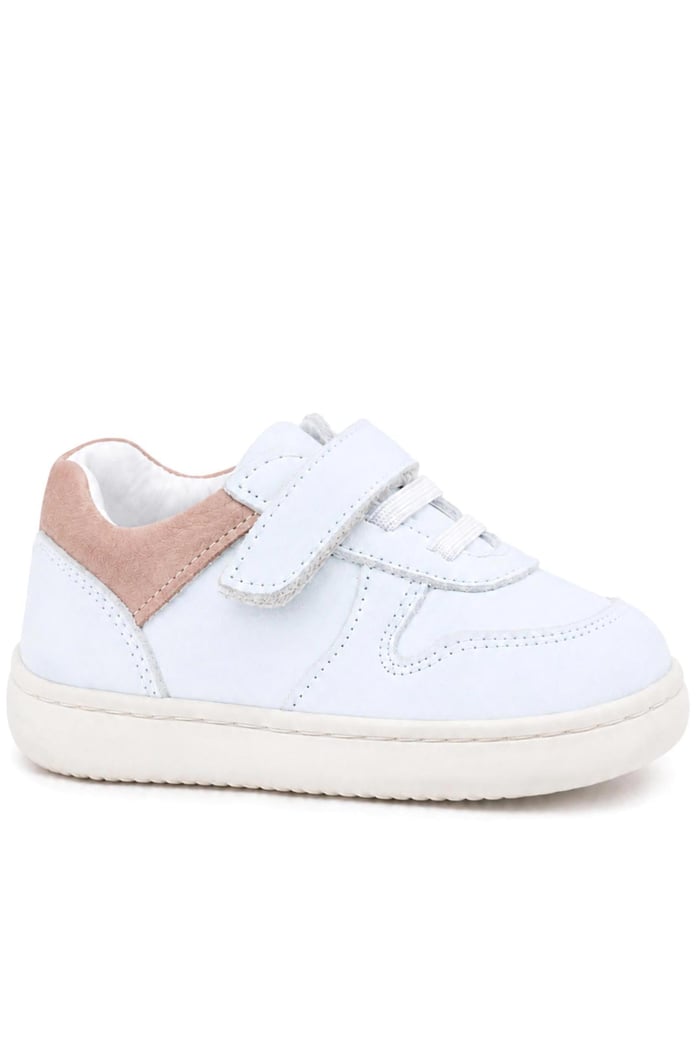 Rakerplus Bob Beyaz Nubuk Pudra Hakiki Deri Bebek Sneaker Ayakkabı