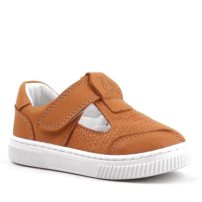 Rakerplus Bheem Hakiki Deri Turuncu Cırtlı Bebek Sneaker Sandalet