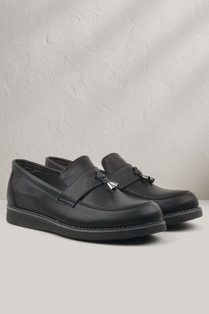 Rakerplus Siyah Mat Loafer Klasik Çocuk Ayakkabısı