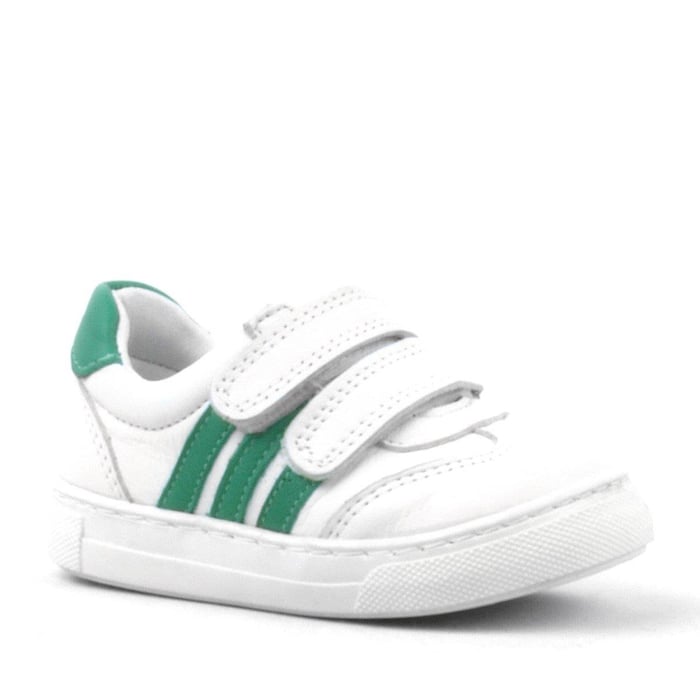 Rakerplus Paw Hakiki Deri Beyaz-Yeşil Cırtlı Bebek Spor Ayakkabı Sneaker