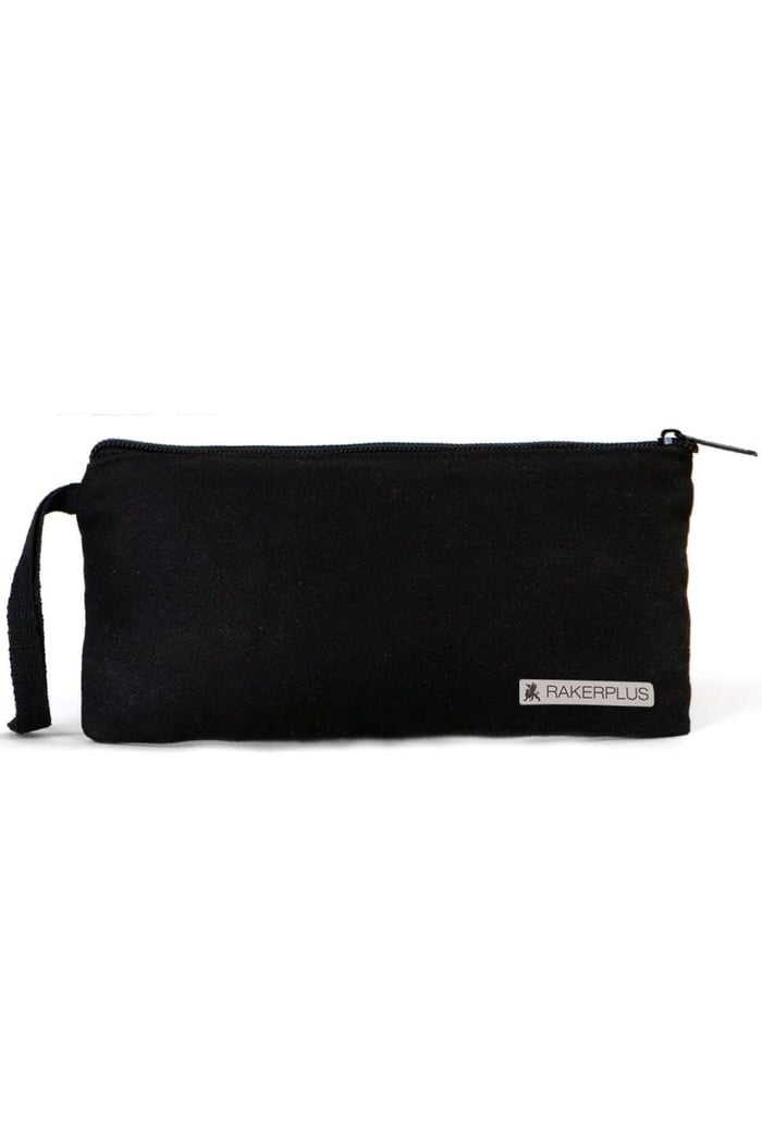 Rakerplus Siyah 21x10 cm Fermuarlı Gabardin Kumaş Kalemlik