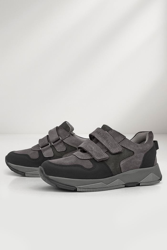 Rakerplus Hakiki Deri Gri Çocuk Sneakers Spor Ayakkabı