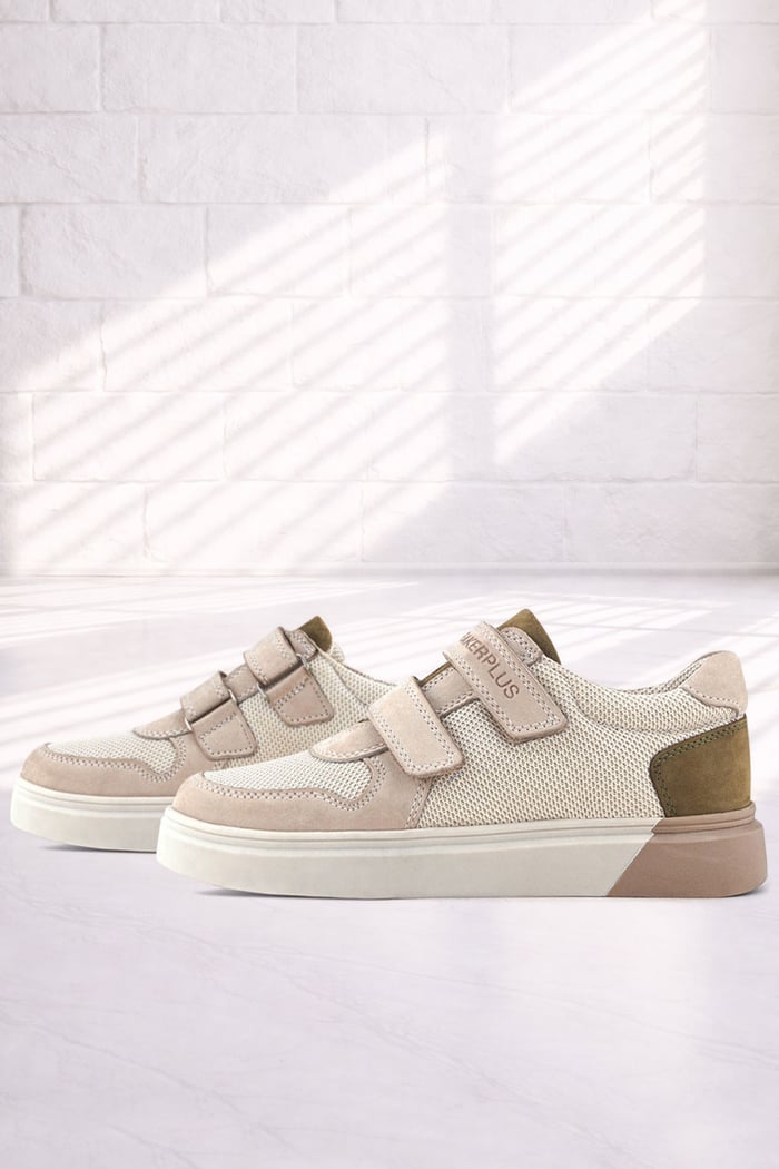 Rakerplus Hakiki Deri Nubuk Çift Cırtlı Çocuk Sneaker Spor Ayakkabı