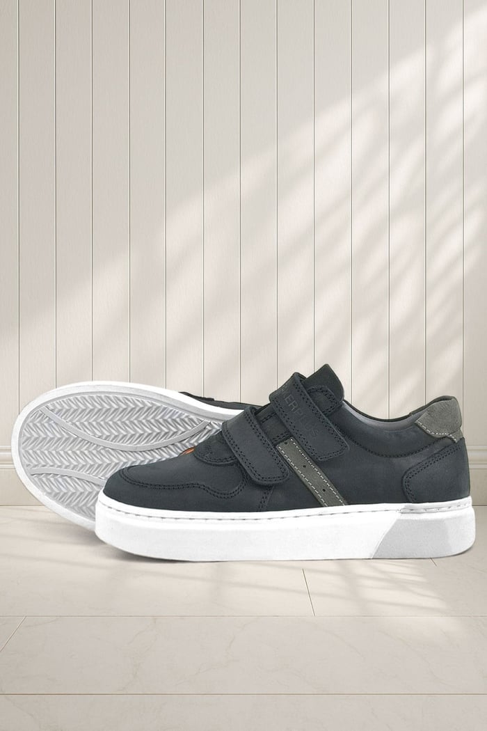 Rakerplus Hakiki Deri Siyah Cırtlı Erkek Çocuk Sneaker