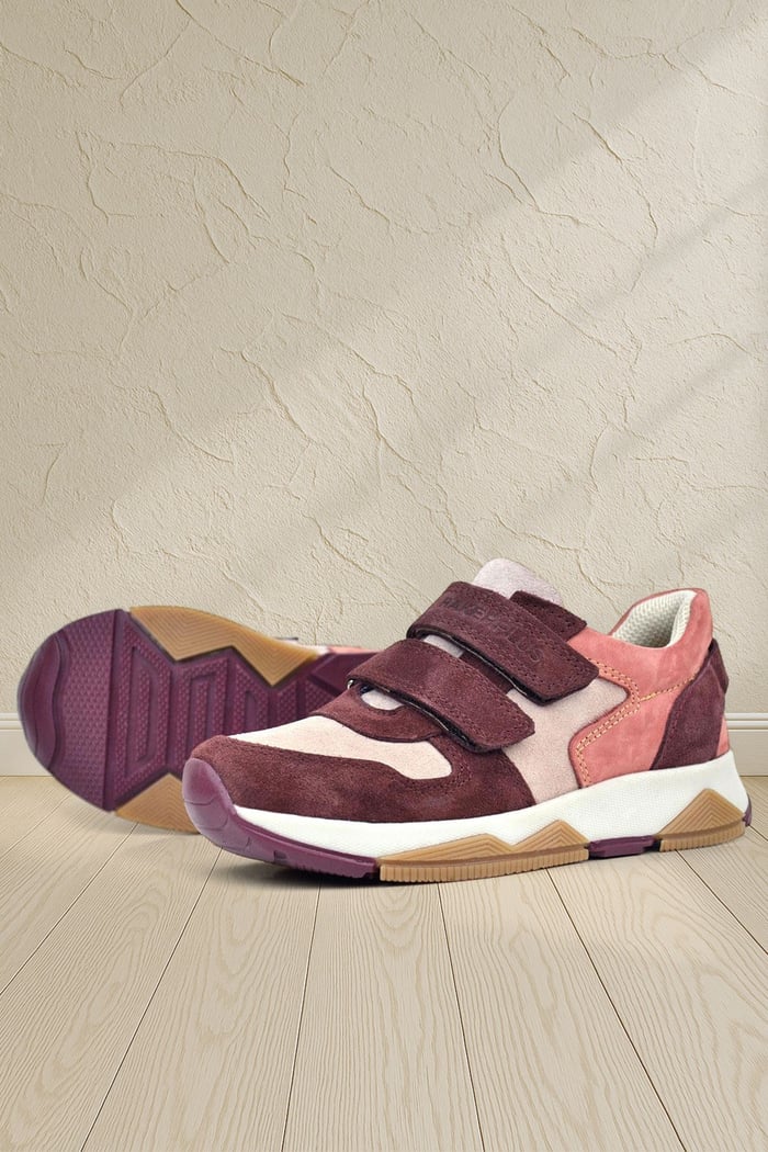 Rakerplus Hakiki Deri Pudra Bordo Çocuk Sneakers Spor Ayakkabı