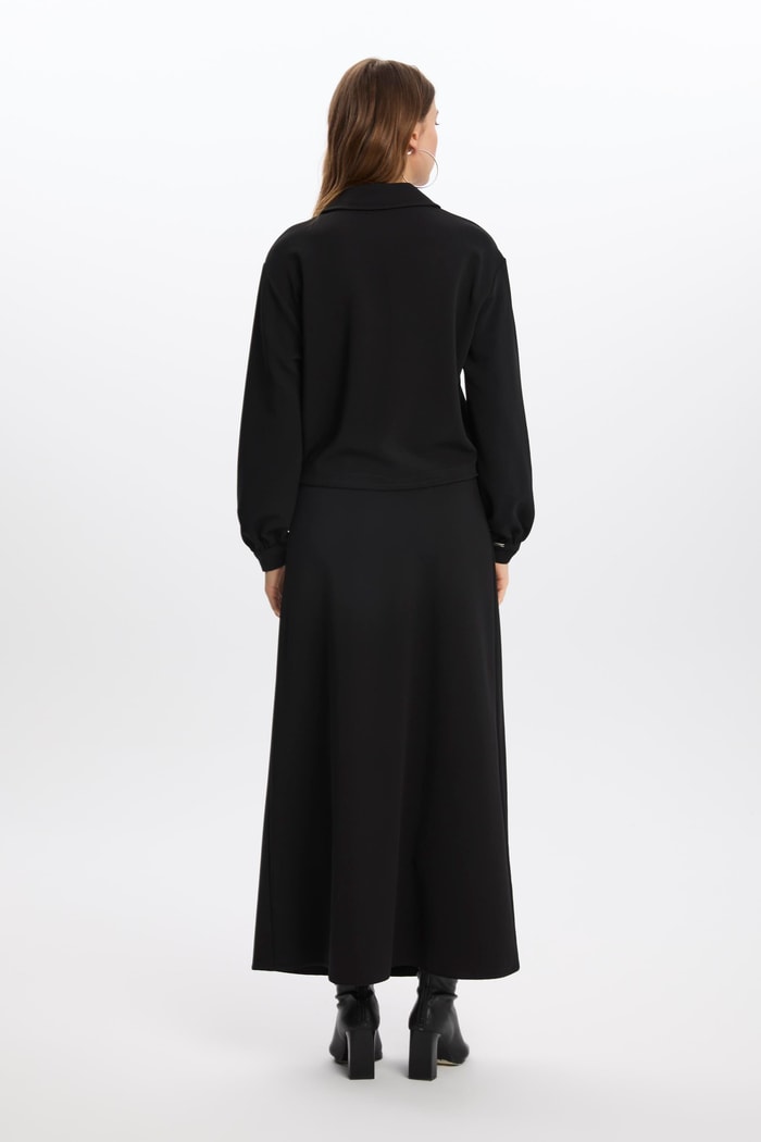 Gömlek Yaka Fermuarlı Siyah İkili Takım TK-1378 - Zühre