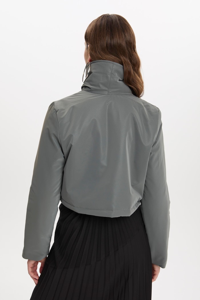 Kapüşonlu Üçlü Kapitone Antrasit Mont 13692 - Zühre