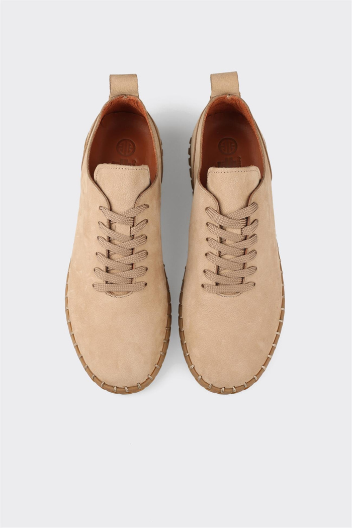 Bej Deri Erkek Günlük Ayakkabı