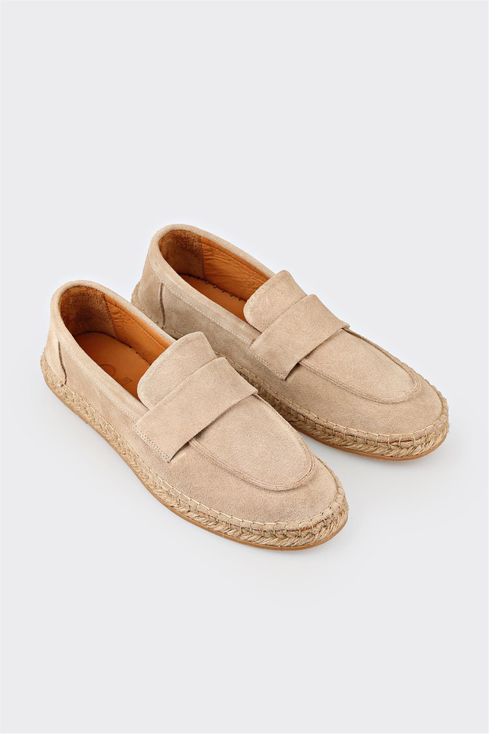 Bej Deri Erkek Günlük Ayakkabı