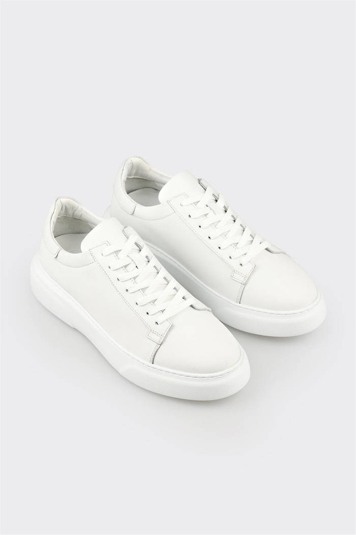 Beyaz Deri Erkek Günlük Ayakkabı