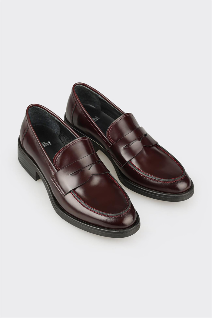 Bordo Deri Kadın Günlük Ayakkabı