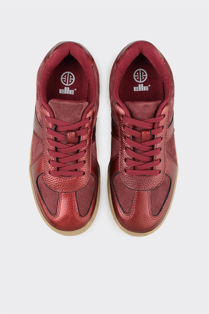 Bordo Deri Kadın Spor Ayakkabı