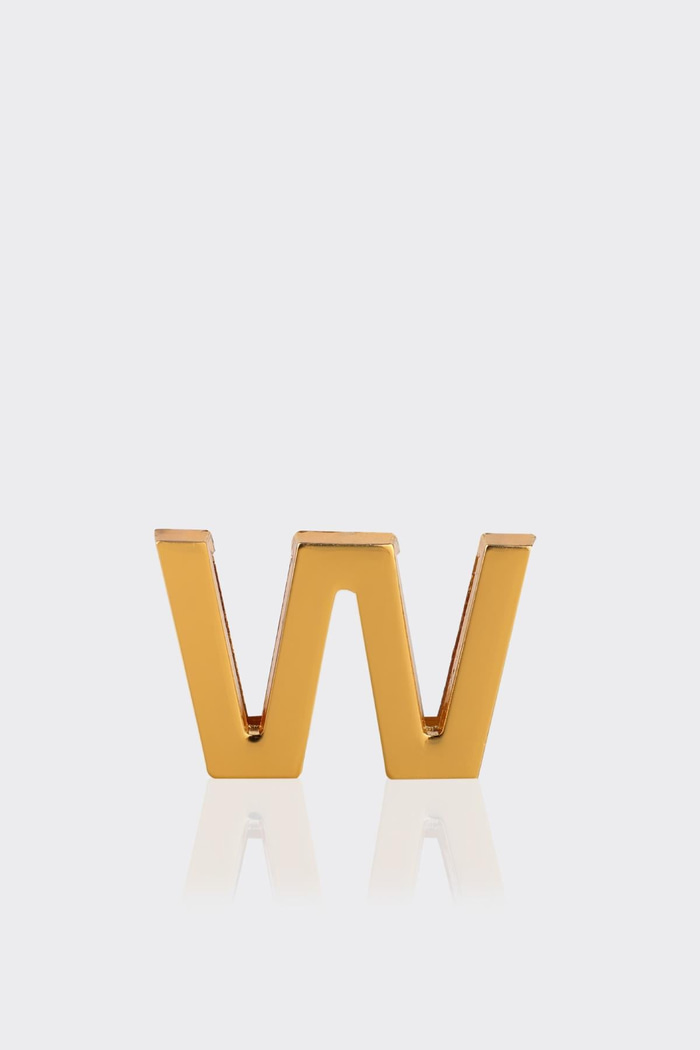 W Harfi Gold Çanta Charm