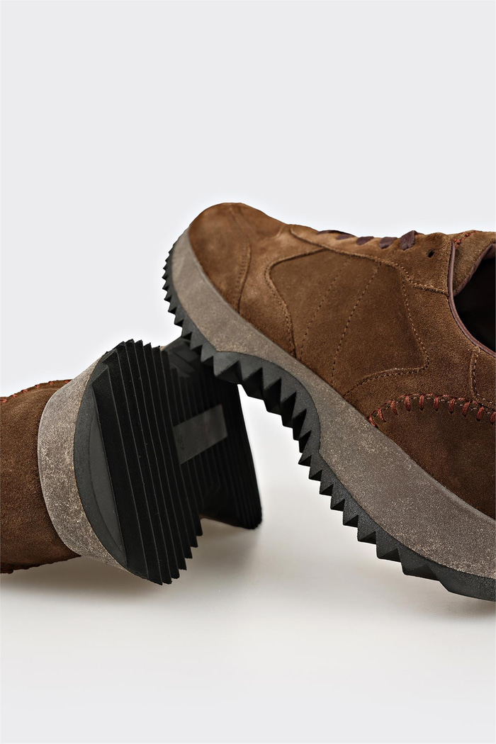 Haki Deri Kadın Spor Ayakkabı