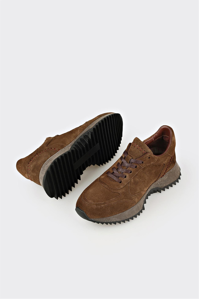 Haki Deri Kadın Spor Ayakkabı