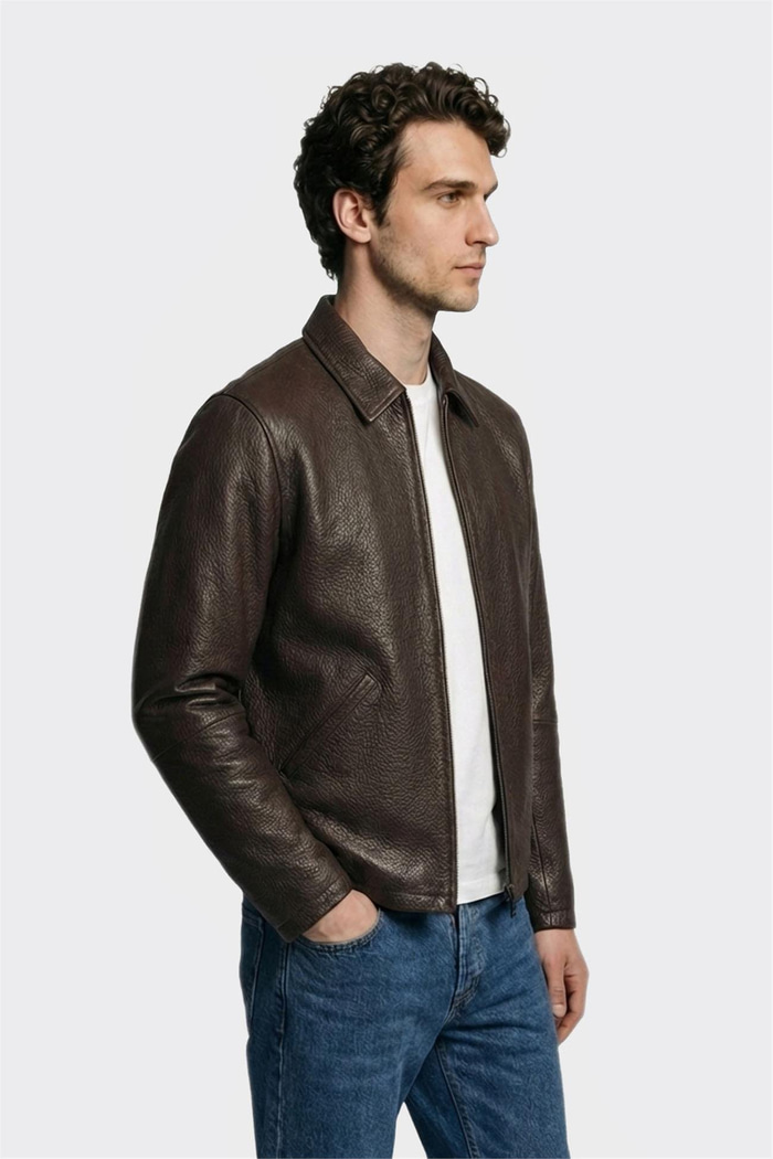 Kahve Deri Erkek Ceket