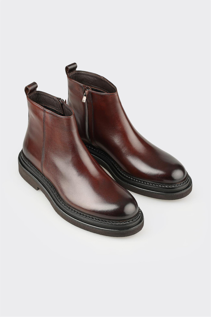 Kahve Deri Erkek Günlük Bot