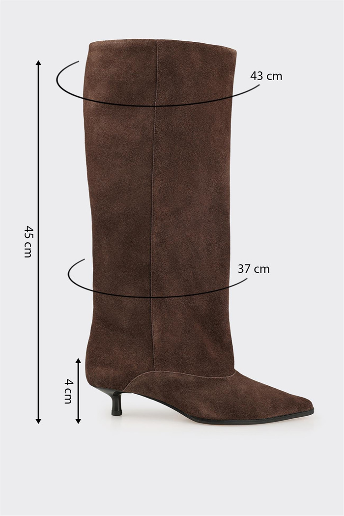 Kahve Deri Kadın Çizme