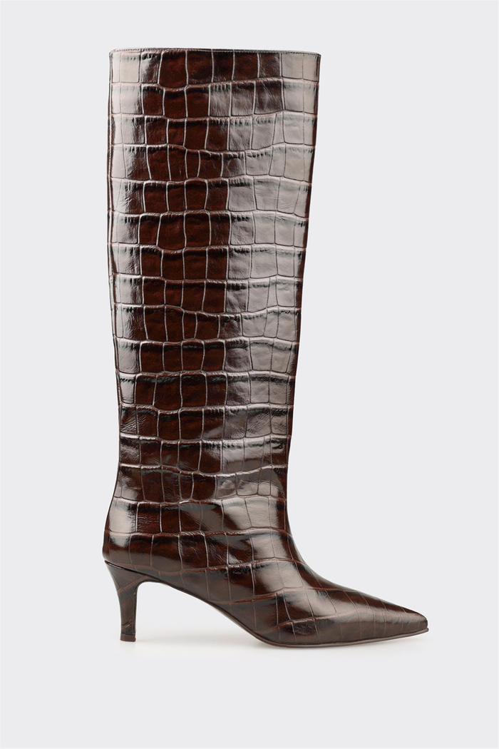 Kahve Deri Kadın Çizme