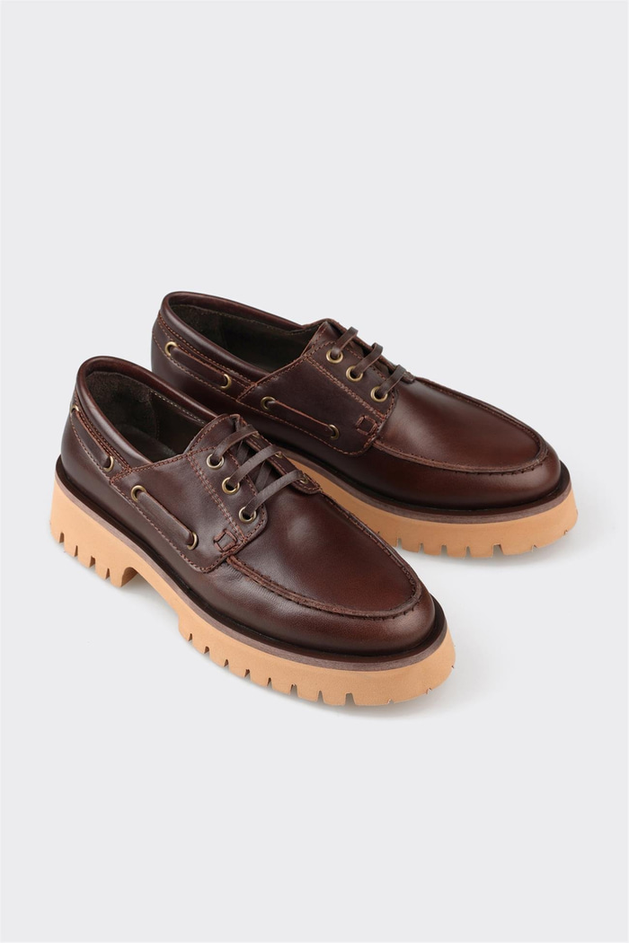 Kahve Deri Kadın Günlük Ayakkabı