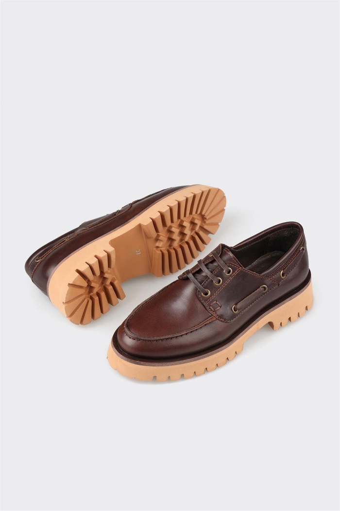 Kahve Deri Kadın Günlük Ayakkabı