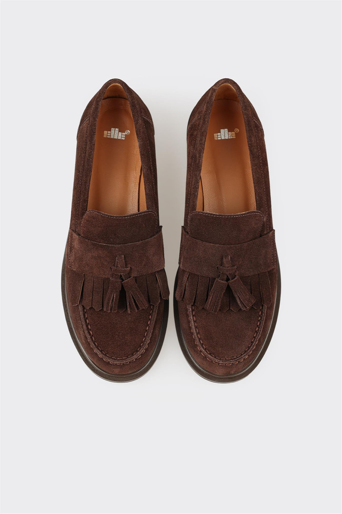 Kahve Deri Kadın Günlük Loafer
