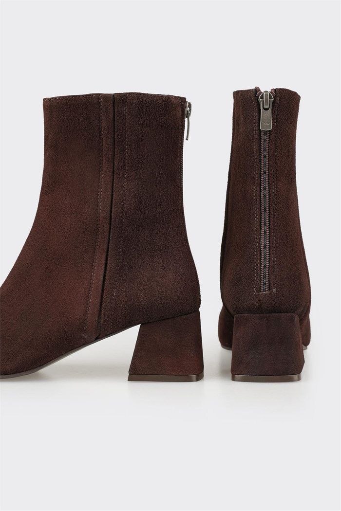 Kahve Deri Kadın Klasik Bot