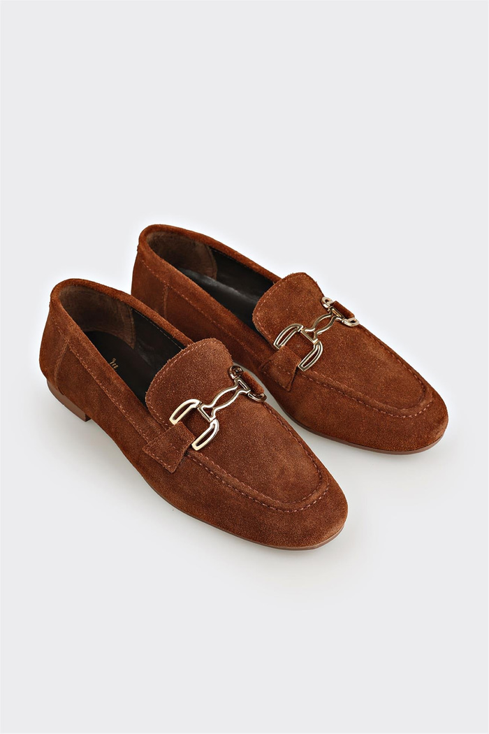 Kahve Deri Kadın Loafer